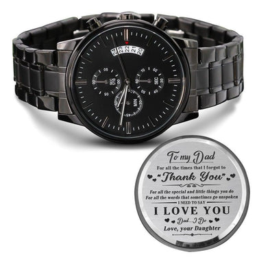 Engravable Chronograph Watch - Special Gift for Birthday, Anniversary - Beetno Store - Customizable Engraved Black Chronograph Watch, Customizable Engraved Black Chronograph Watch To Dad, E131T, Engravable Chronograph Watch, Jewelry, lx-P10125, MUST HAVES, NEWLY CURATED, P10125, PB24-WOOD, perfect gift for dad, perfect gift for Father’s Day, perfect gift for men, Personalize the watch back with an engraved name, personalized gift, PROD-1127572, PT-1497, TECH, TNM-2, USER-61358, Watch, Watch To Dad